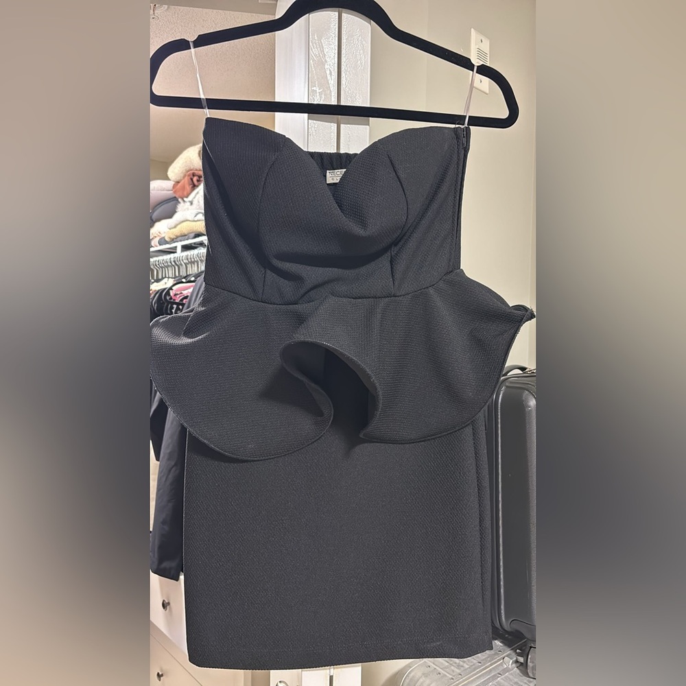 Elegant Black Peplum Dress